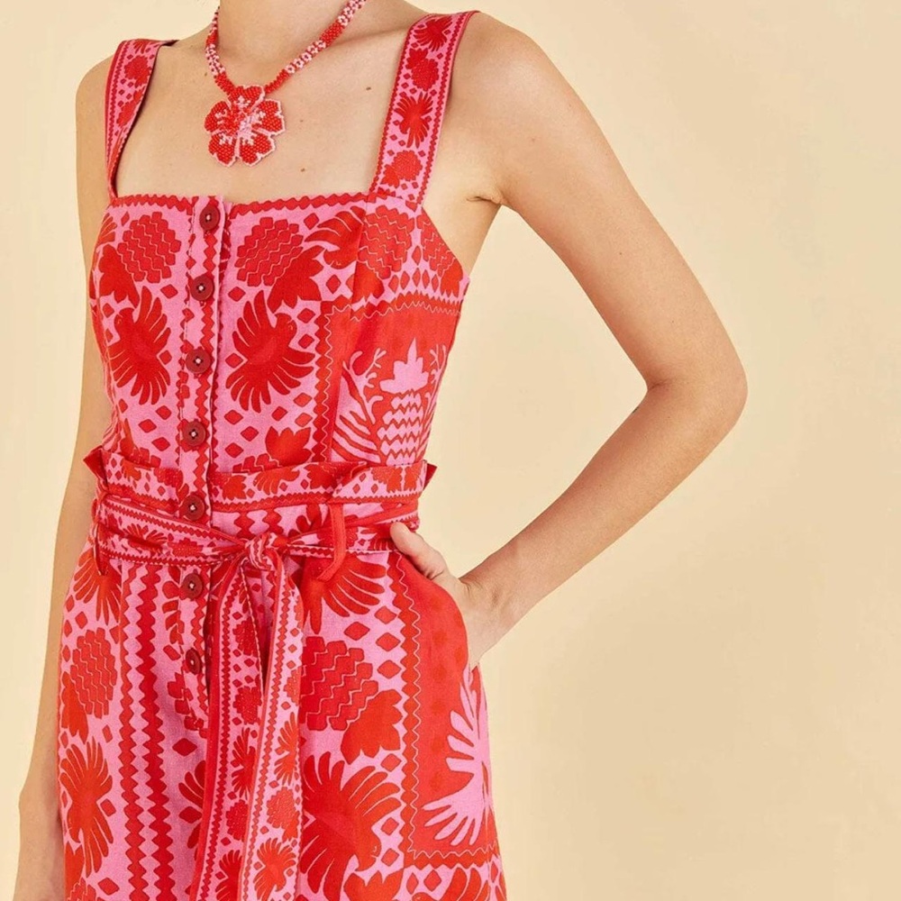 Red and Pink Floral Dress